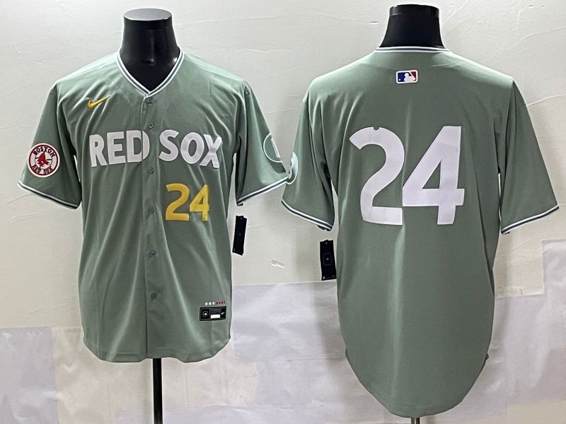 Men 2025 Boston Red Sox #24 No Name Light Green Joint Name Nike MLB Jersey style 7->boston red sox->MLB Jersey